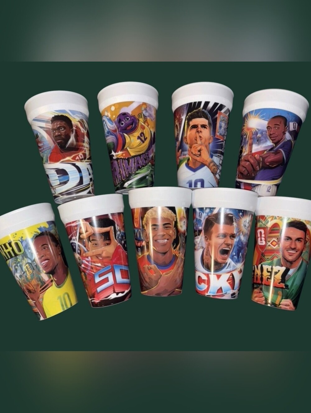 2026 FIFA World Cup Soccer Football Adult Meal Cups Set of 9 NEW